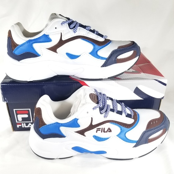 FILA Luminance Blue Brown and White Shoes 5RM00533 - Picture 2 of 7